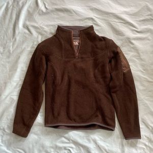 Arc’teryx brown fleece quarter-zip, size S